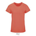 CAMISETA MUJER AJUSTADA DE PUNTO LISO Y CUELLO REDONDO