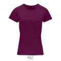 CAMISETA MUJER AJUSTADA DE PUNTO LISO Y CUELLO REDONDO