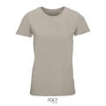 CAMISETA MUJER AJUSTADA DE PUNTO LISO Y CUELLO REDONDO