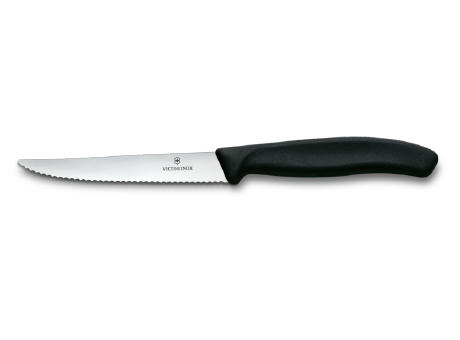Swiss Classic, Steak & Pizzamesser, 11cm, Wellen, schwarz