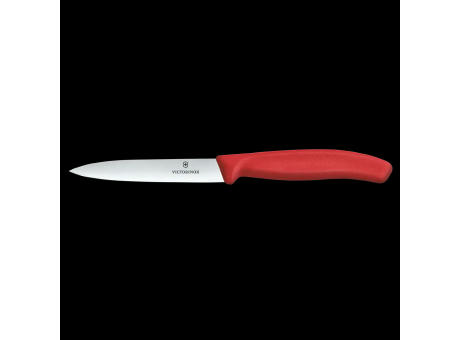 Swiss Classic, Gemüsemesser, 10cm, gerade, Mittelspitz, rot
