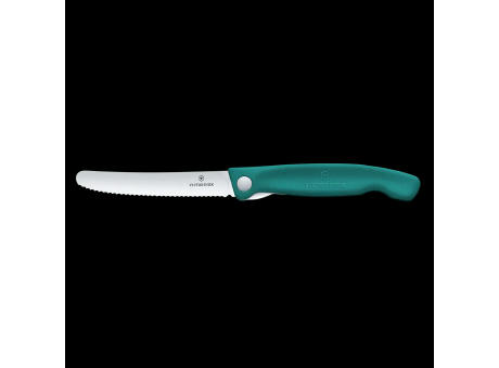 Swiss Classic, Picknick Messer, 11cm, Wellen, grün, Box