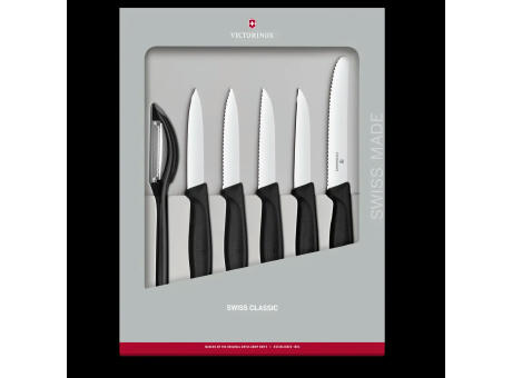 Swiss Classic, Gemüsemesser Set, 6tlg, schwarz, G