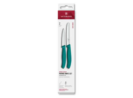 Swiss Classic, Gemüsemesser Set, 2tlg, gerade/Wellen, grün, Box