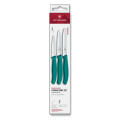 Swiss Classic, Gemüsemesser Set, 3tlg, gerade/Wellen, grün, Box