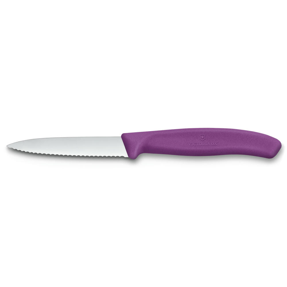 Swiss Classic, Gemüsemesser, 8cm, Wellen, Mittelspitz, violett