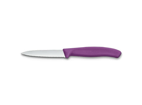 Swiss Classic, Gemüsemesser, 8cm, Wellen, Mittelspitz, violett