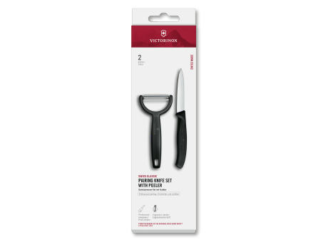 Swiss Classic, Gemüsemesser mit Y-Schäler, 2tlg, schwarz, Box