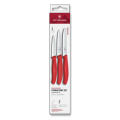 Swiss Classic, Gemüsemesser Set, 3tlg, gerade/Wellen, rot, Box