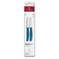 Swiss Classic, Gemüsemesser Set, 2tlg, 8cm, gerade/Wellen,blau