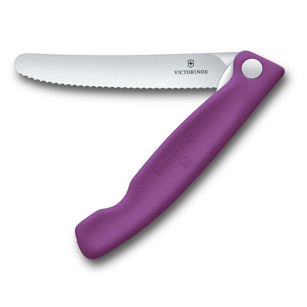 Swiss Classic, Picknick Messer, 11cm, Wellen, violett, Box