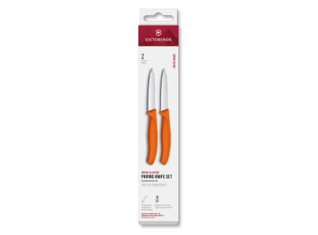 Swiss Classic, Gemüsemesser Set, 2tlg, 8cm,gerade/Wellen,orange