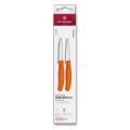 Swiss Classic, Gemüsemesser Set, 2tlg, 8cm,gerade/Wellen,orange