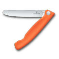 Swiss Classic, Picknick Messer, 11cm, Wellen, orange, Box
