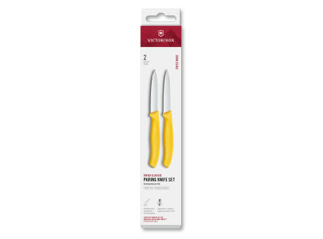 Swiss Classic, Gemüsemesser Set, 2tlg, 8cm,gerade/Wellen,gelb