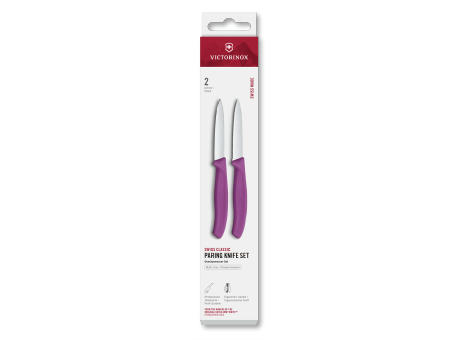 Swiss Classic, Gemüsemesser Set, 2tlg, 8cm,gerade/Wellen,violett