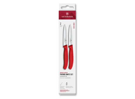 Swiss Classic, Gemüsem. Set, 2tlg, 10cm, gerade/Wellen, rot, Box