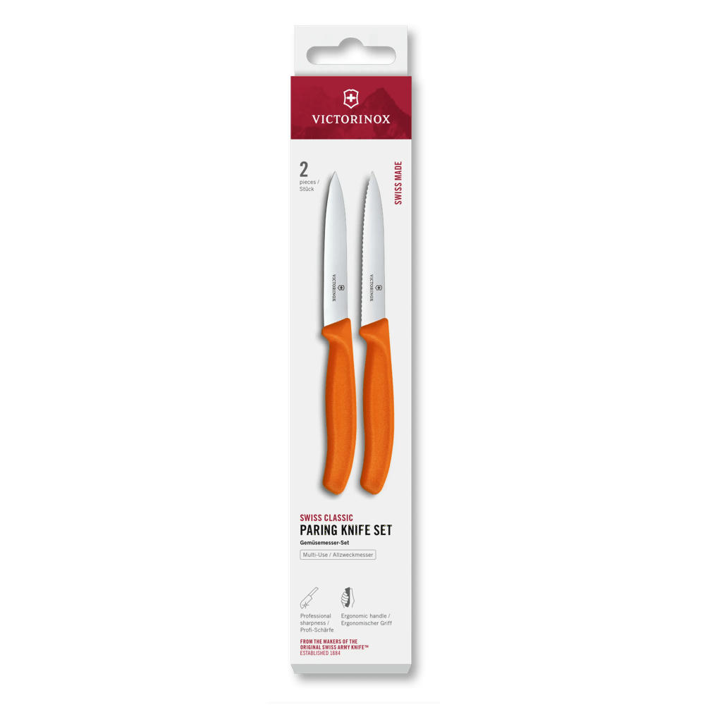 Swiss Classic, Gemüsem. Set, 2tlg, 10cm, gerade/Wellen,orange,Box