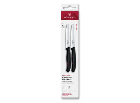 Swiss Classic, Tomaten & Tafelmesser,2tlg,11cm,Wellen,schwarz,Box