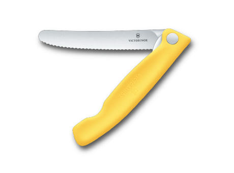 Swiss Classic, Picknick Messer, 11cm, Wellen, gelb, Box