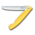 Swiss Classic, Picknick Messer, 11cm, Wellen, gelb, Box