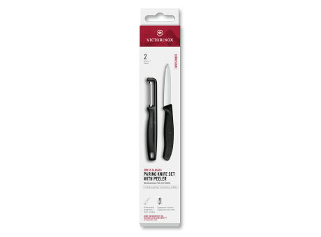 Swiss Classic, Gemüsemesser mit I-Schäler, 2tlg, schwarz, Box