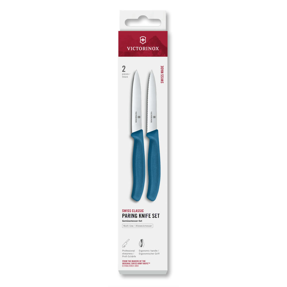 Swiss Classic, Gemüsem. Set, 2tlg, 10cm, gerade/Wellen, blau, Box