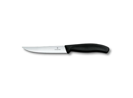 Swiss Classic, Steak & Pizzamesser, 12cm, Wellen, schwarz