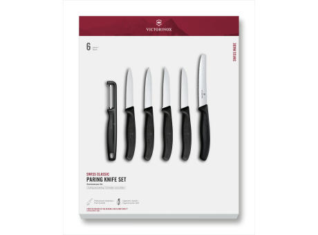 Swiss Classic, Gemüsemesser Set, 6tlg, schwarz, G