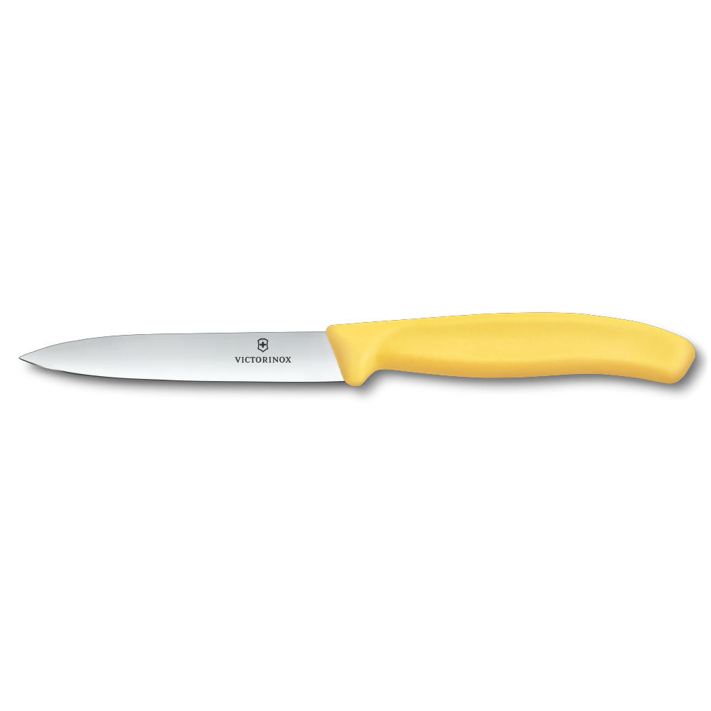 Swiss Classic, Gemüsemesser, 10cm, gerade, Mittelspitz, gelb
