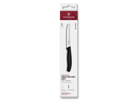 Swiss Classic, Tomaten & Tafelmesser, 6tlg, 11cm, Wellen, schwarz