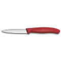 Swiss Classic, Gemüsemesser, 8cm, Wellen, Mittelspitz, rot