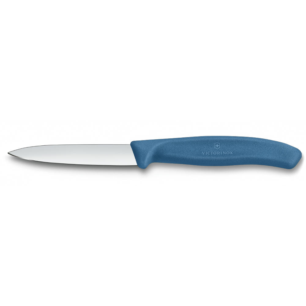 Swiss Classic, Gemüsemesser, 8cm, gerade, Mittelspitz, blau