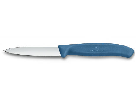 Swiss Classic, Gemüsemesser, 8cm, gerade, Mittelspitz, blau