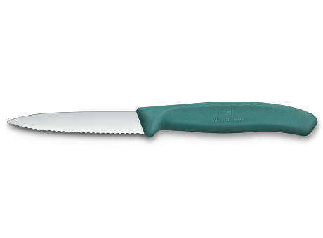 Swiss Classic, Gemüsemesser, 8cm, Wellen, Mittelspitz, grün