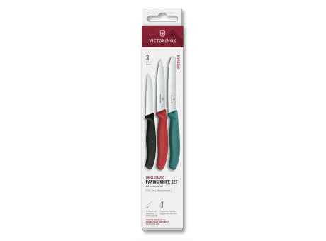Swiss Classic, Gemüsem. Set, 3tlg, gerade/Wellen,grün/rot/schwarz