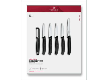 Swiss Classic, Gemüsemesser Set, 6tlg, schwarz, G