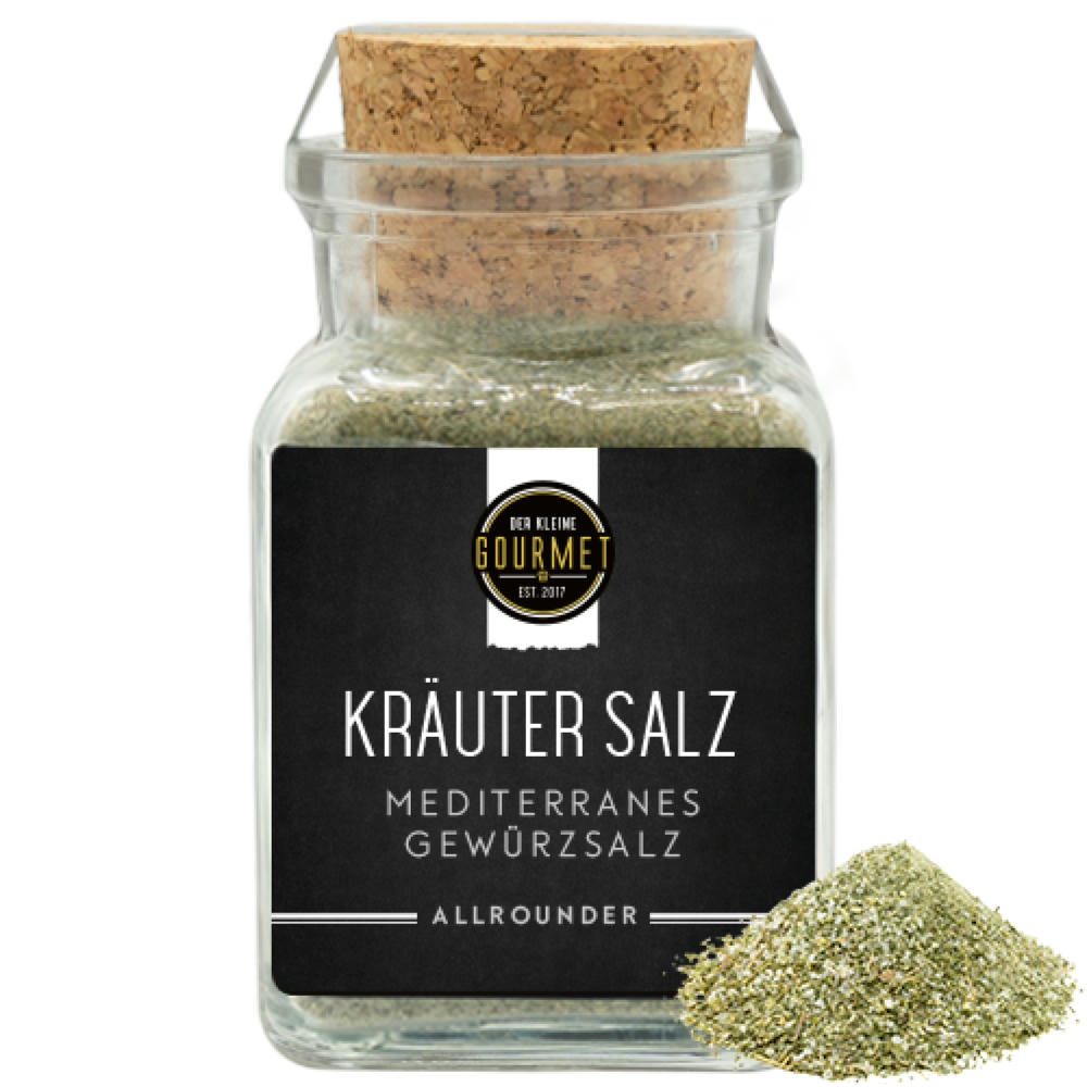 Kräuter Salz Korkenglas