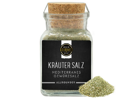 Kräuter Salz Korkenglas