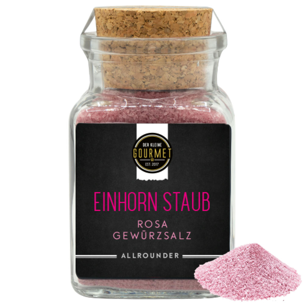 Rosa Einhorn Salz Korkenglas