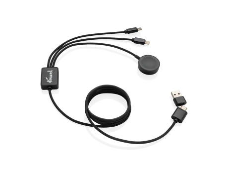 Terra RCS rPET 6-in-1-Ladekabel mit Uhrenladegerät