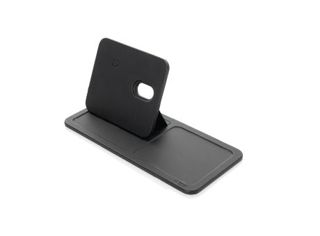 Swiss Peak 3-in-1- Wireless-Charging Desk-Tray aus RCS rPU