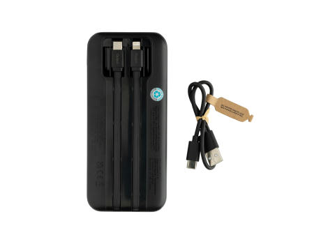 Turbopack 10000mAh Powerbank mit integr. Kabeln aus RCS rABS