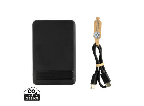 Zen 5000mAh 5W magnetische Bambus-Powerbank aus RCS rPlastik