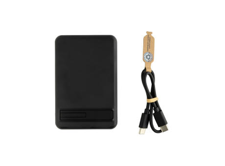 Zen 5000mAh 5W magnetische Bambus-Powerbank aus RCS rPlastik