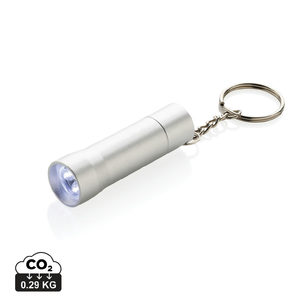 Flash Schlüsselanhänger-Taschenlampe aus RCS rec. Aluminium