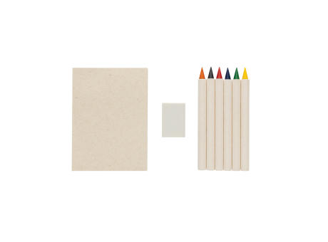 Micki GRS 6-tlg. Infinity-Buntstifteset mit Notizblock