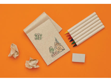 Micki GRS 6-tlg. Infinity-Buntstifteset mit Notizblock