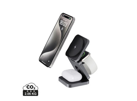 Terra faltbares 3-in-1 15W Charger aus RCS rec. Aluminium