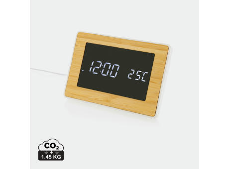 Utah LED-Uhr aus RCS rKunststoff & Bambus